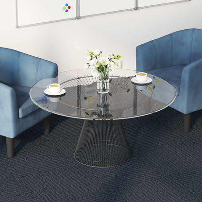vidaXL Carpet Tile Blue Grey 50 x 50 cm 20 pcs PP and Bitumen