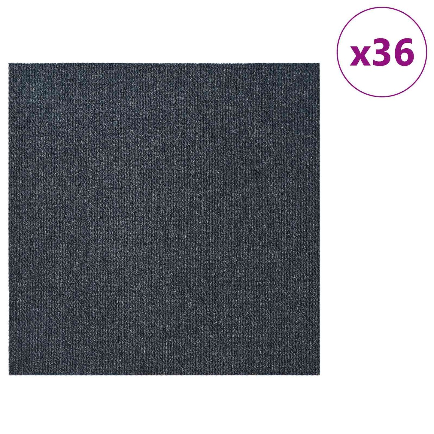 vidaXL Carpet Tile Blue Grey 50 x 50 cm 36 pcs PP and Bitumen
