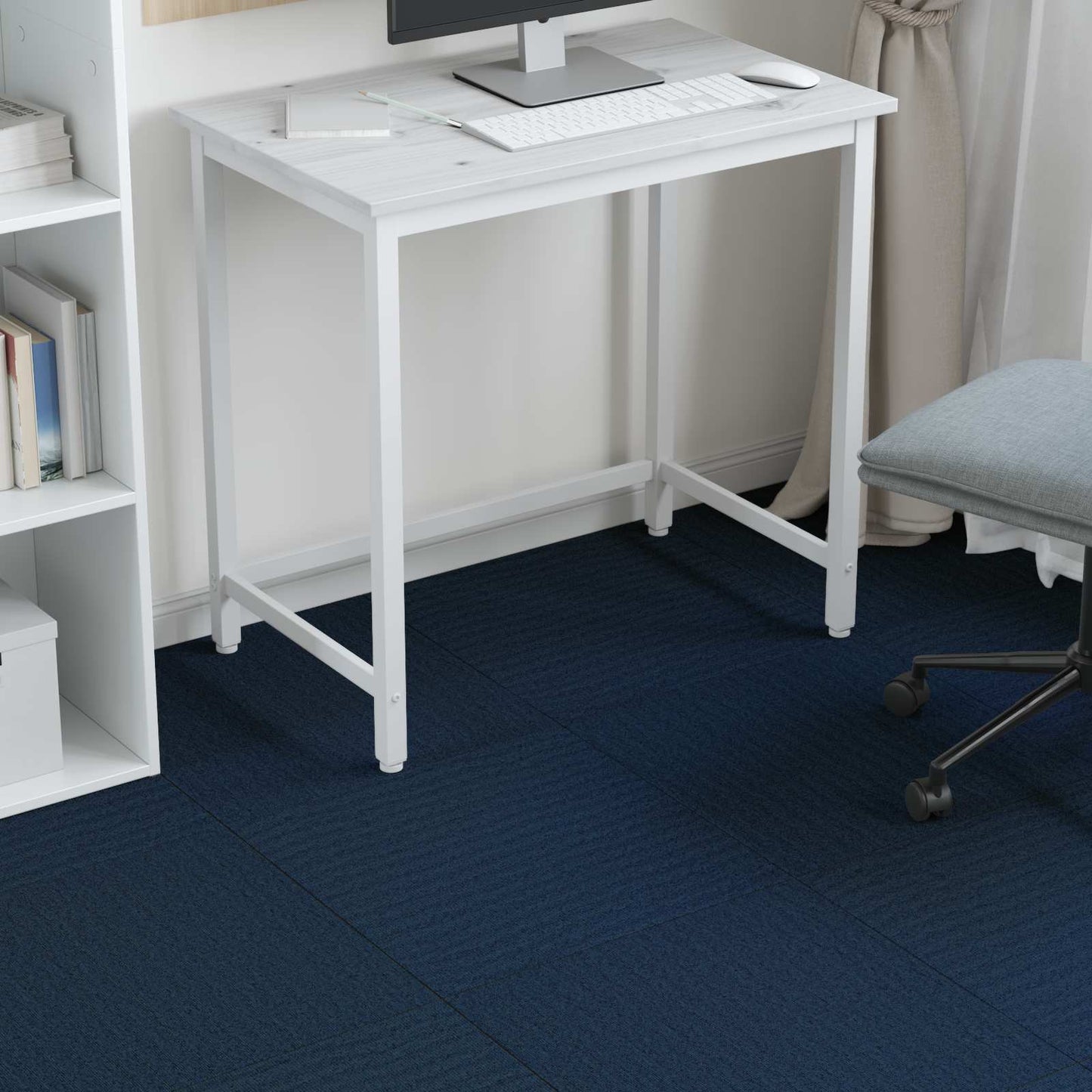 vidaXL Carpet Tile Blue 50 x 50 cm 36 pcs PP and Bitumen
