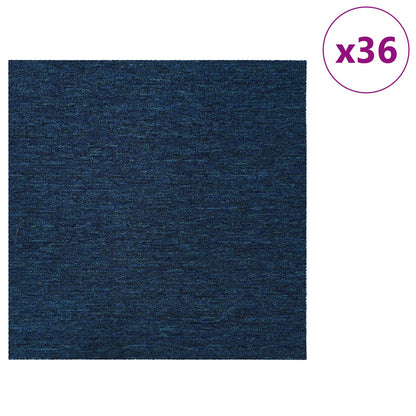 vidaXL Carpet Tile Blue 50 x 50 cm 36 pcs PP and Bitumen