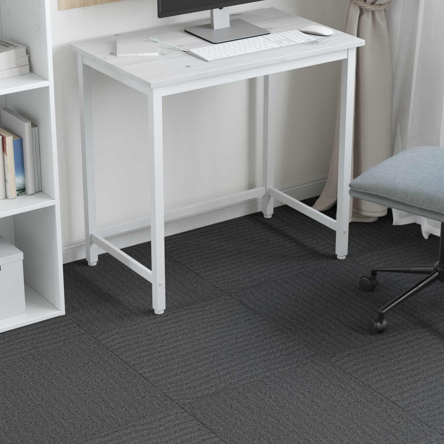 vidaXL Carpet Tile Medium Grey 50 x 50 cm 4 pcs PP and Bitumen