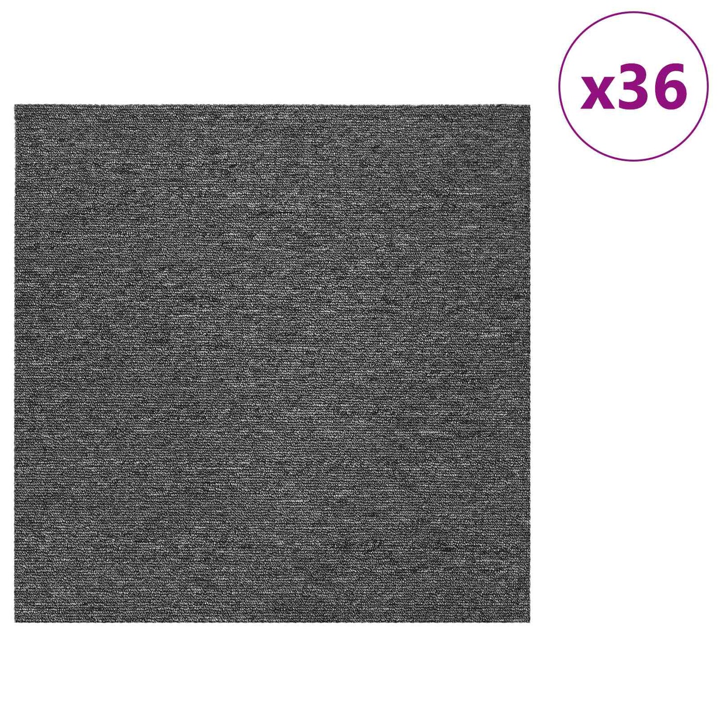 vidaXL Carpet Tile Medium Grey 50 x 50 cm 36 pcs PP and Bitumen