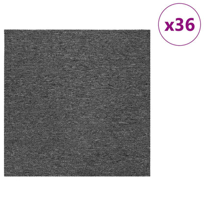 vidaXL Carpet Tile Medium Grey 50 x 50 cm 36 pcs PP and Bitumen