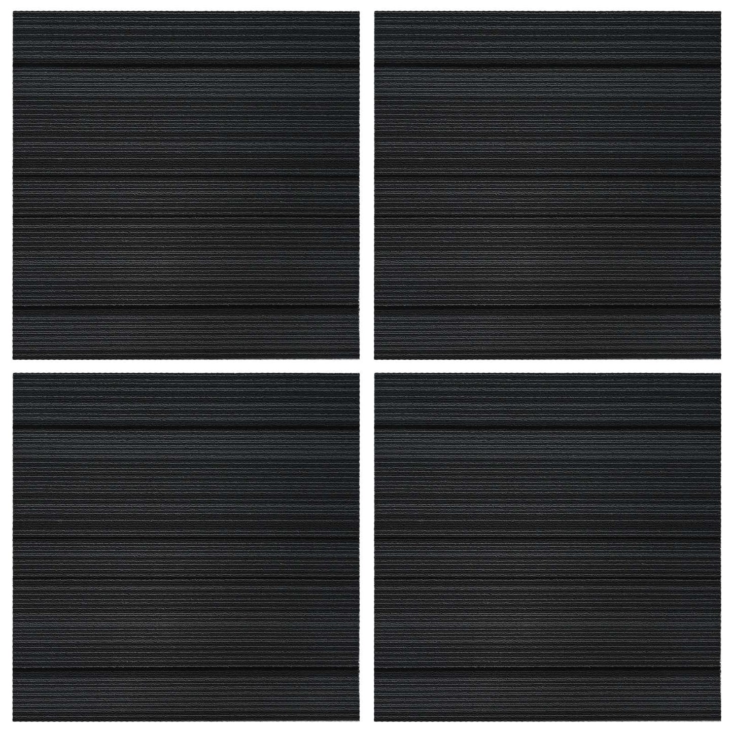 vidaXL Carpet Tile Striped Light Grey 50 x 50 cm 4 pcs PP and Bitumen