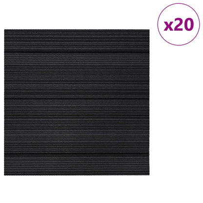 vidaXL Carpet Tile Striped Light Grey 50 x 50 cm 20 pcs PP and Bitumen