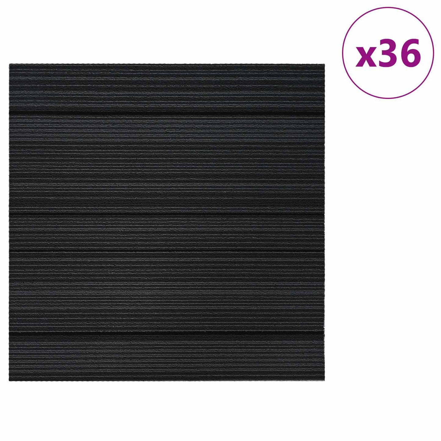 vidaXL Carpet Tile Striped Light Grey 50 x 50 cm 36 pcs PP and Bitumen