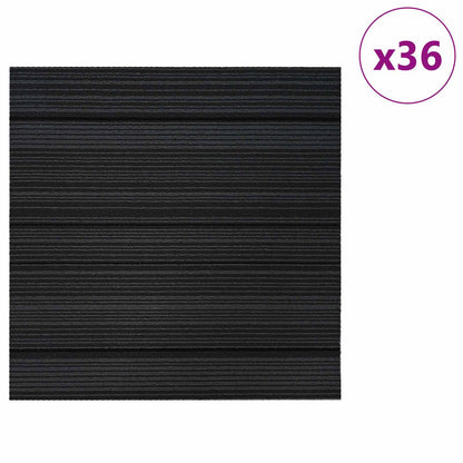 vidaXL Carpet Tile Striped Light Grey 50 x 50 cm 36 pcs PP and Bitumen