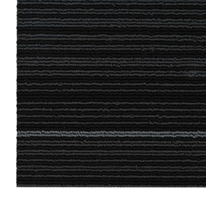 vidaXL Carpet Tile Striped Dark Grey 50 x 50 cm 4 pcs PP and Bitumen