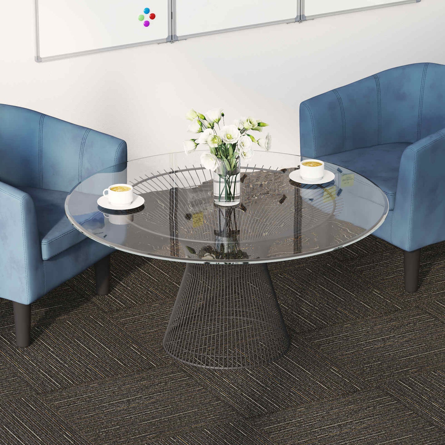 vidaXL Carpet Tile Striped Light Brown 50 x 50 cm 4 pcs PP and Bitumen