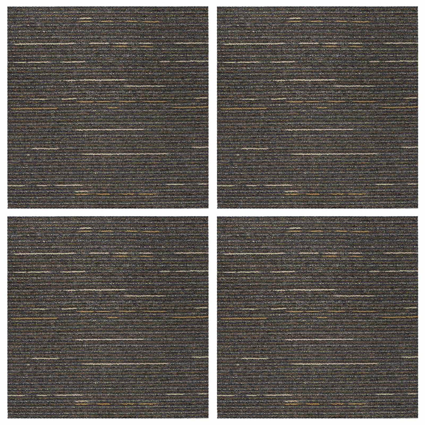 vidaXL Carpet Tile Striped Light Brown 50 x 50 cm 4 pcs PP and Bitumen