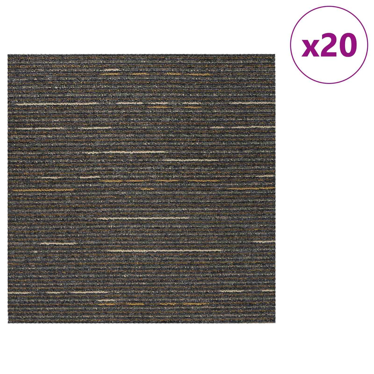 vidaXL Carpet Tile Striped Light Brown 50 x 50 cm 20 pcs