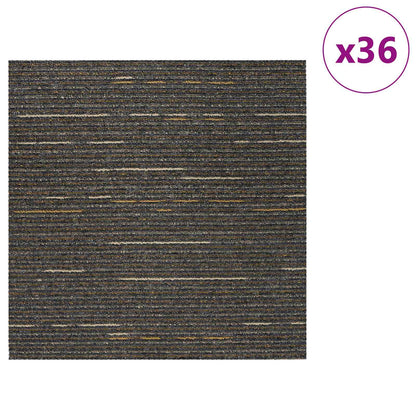 vidaXL Carpet Tile Striped Light Brown 50 x 50 cm 36 pcs