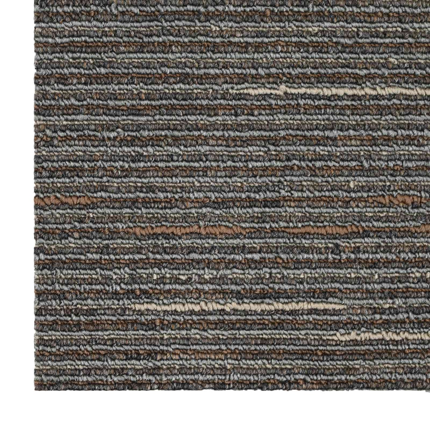 vidaXL Carpet Tile Striped Dark Brown 50 x 50 cm 4 pcs PP and Bitumen