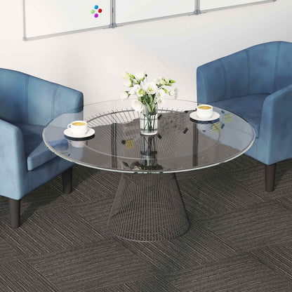 vidaXL Carpet Tile Striped Dark Brown 50 x 50 cm 4 pcs PP and Bitumen