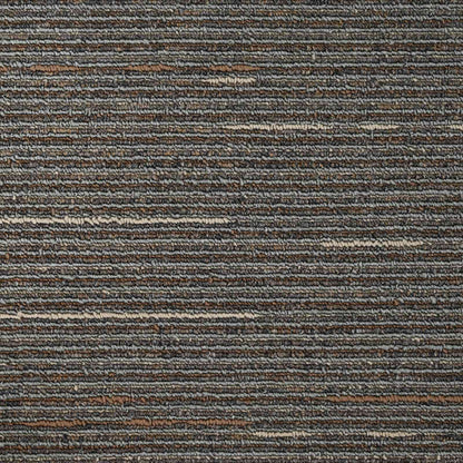 vidaXL Carpet Tile Striped Dark Brown 50 x 50 cm 4 pcs PP and Bitumen