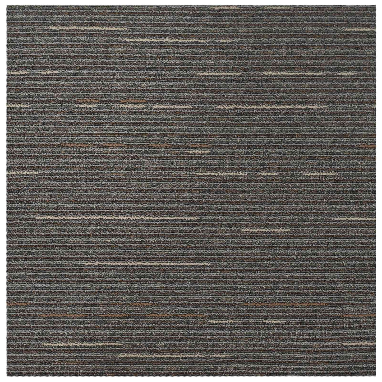 vidaXL Carpet Tile Striped Dark Brown 50 x 50 cm 4 pcs PP and Bitumen