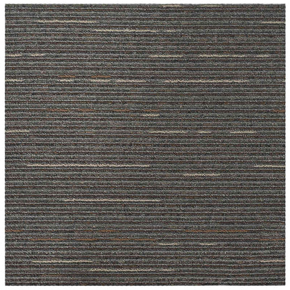 vidaXL Carpet Tile Striped Dark Brown 50 x 50 cm 4 pcs PP and Bitumen