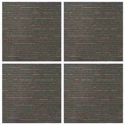 vidaXL Carpet Tile Striped Dark Brown 50 x 50 cm 4 pcs PP and Bitumen