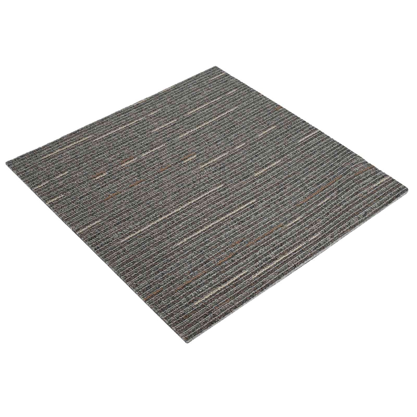 vidaXL Carpet Tile Striped Dark Brown 50 x 50 cm 36 pcs PP and Bitumen