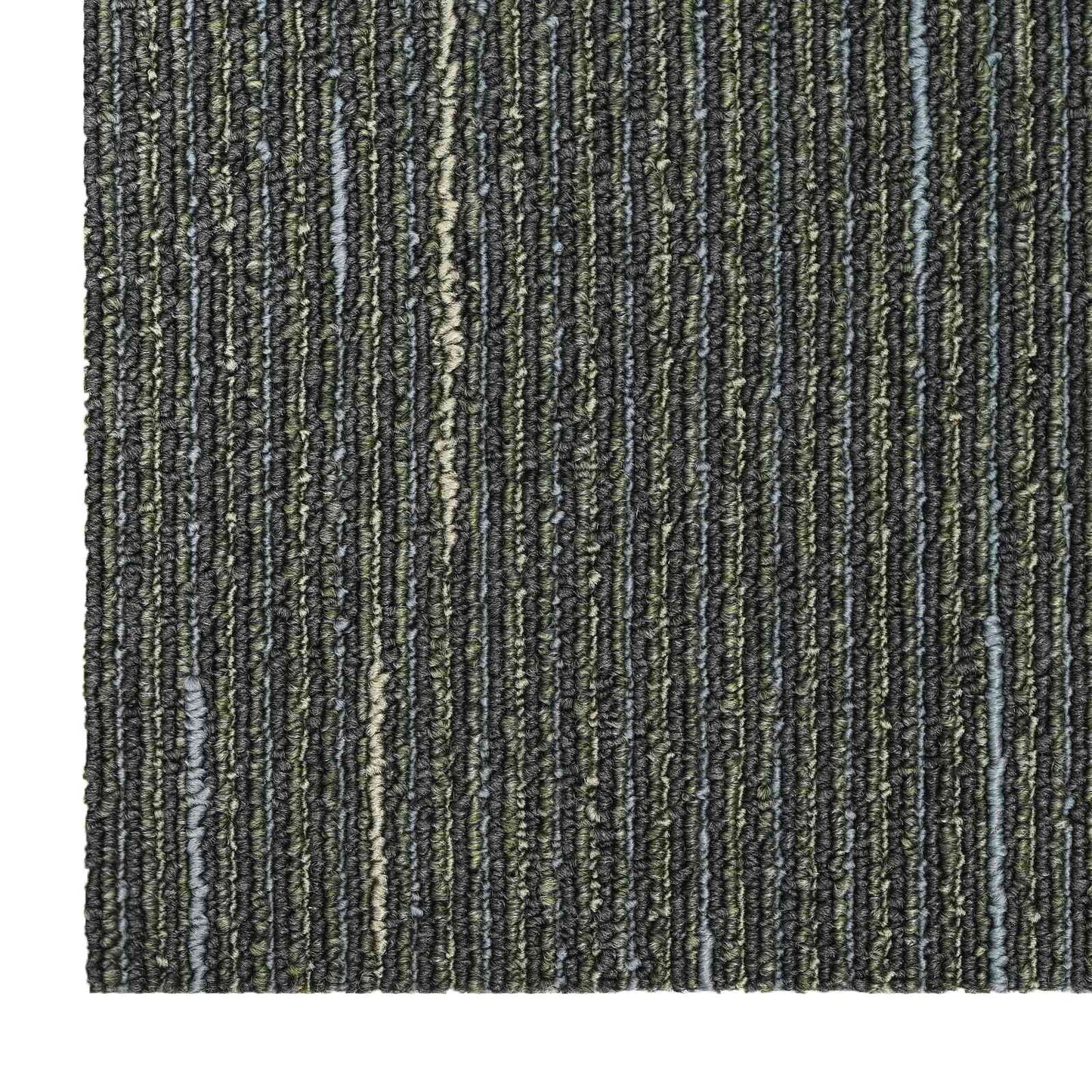 vidaXL Carpet Tile Striped Light Green 50 x 50 cm 4 pcs PP and Bitumen