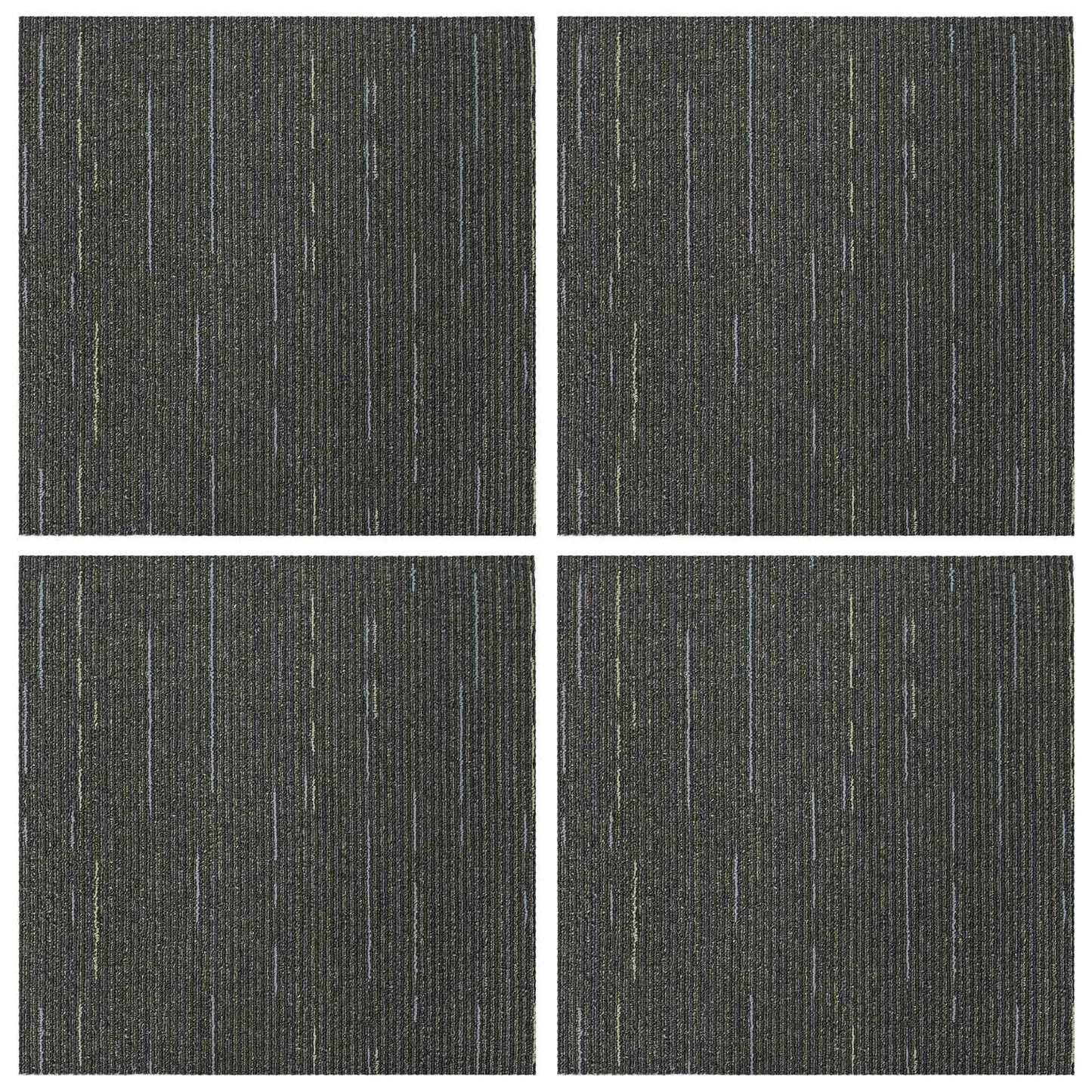 vidaXL Carpet Tile Striped Light Green 50 x 50 cm 4 pcs PP and Bitumen
