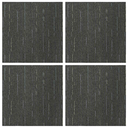 vidaXL Carpet Tile Striped Light Green 50 x 50 cm 4 pcs PP and Bitumen