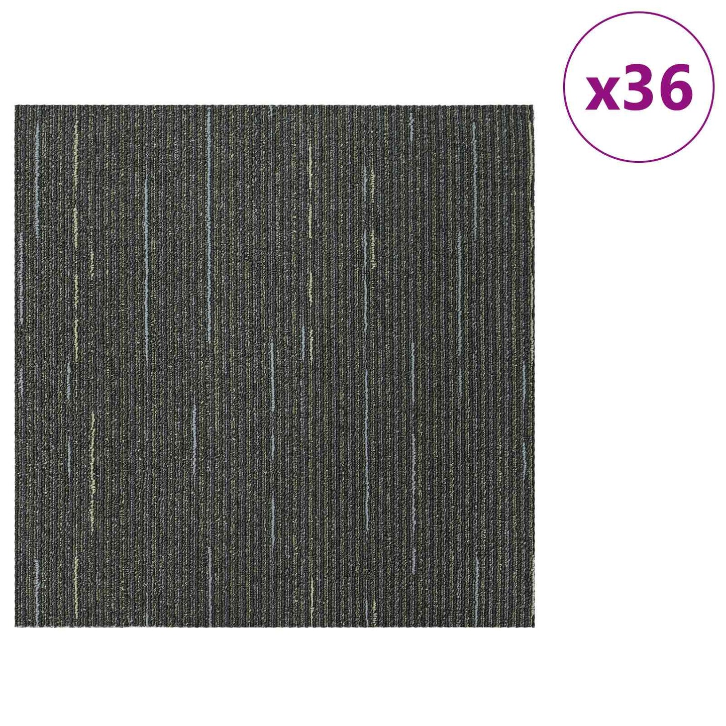 vidaXL Carpet Tile Striped Light Green 50 x 50 cm 36 pcs