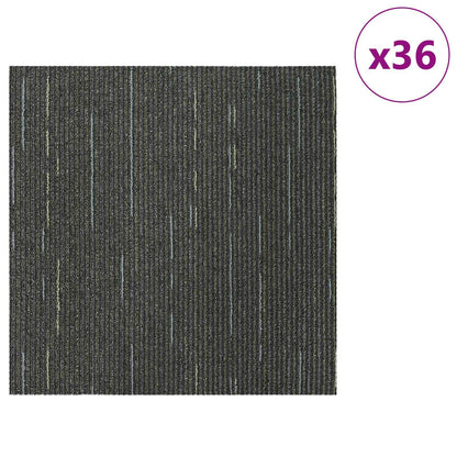 vidaXL Carpet Tile Striped Light Green 50 x 50 cm 36 pcs
