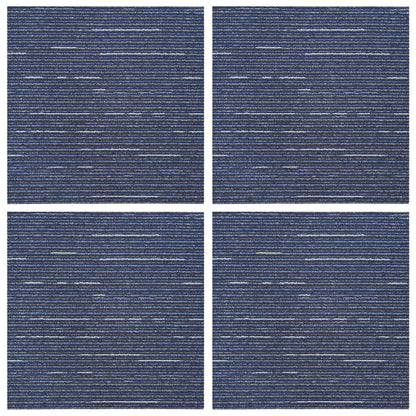 vidaXL Carpet Tile Striped Blue 50 x 50 cm 4 pcs PP and Bitumen