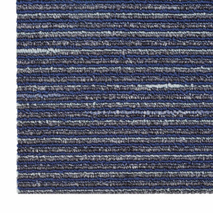 vidaXL Carpet Tile Striped Blue 50 x 50 cm 20 pcs PP and Bitumen