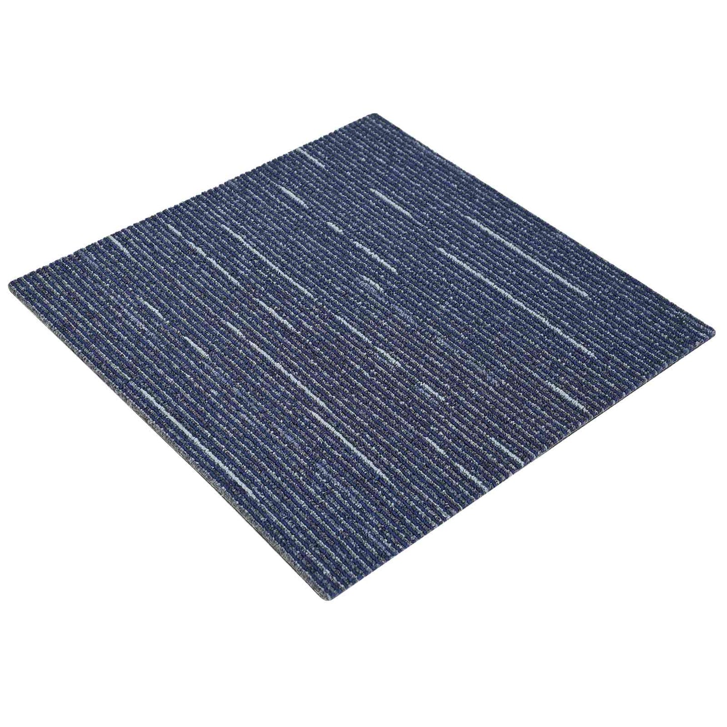 vidaXL Carpet Tile Striped Blue 50 x 50 cm 20 pcs PP and Bitumen
