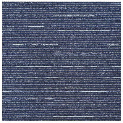 vidaXL Carpet Tile Striped Blue 50 x 50 cm 20 pcs PP and Bitumen