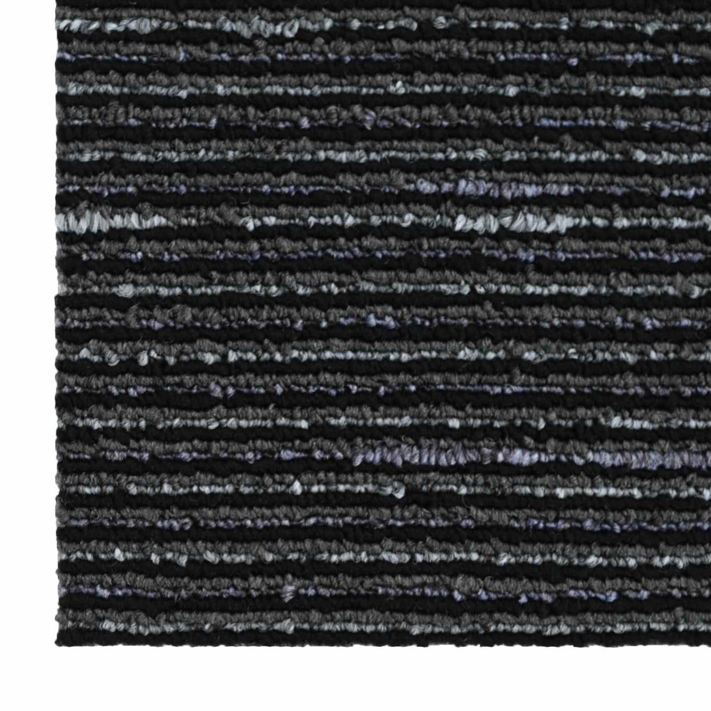 vidaXL Carpet Tile Striped Black 50 x 50 cm 36 pcs PP and Bitumen