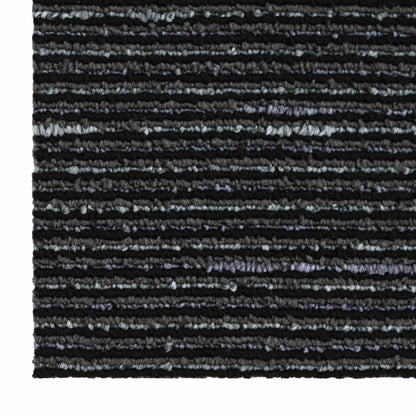 vidaXL Carpet Tile Striped Black 50 x 50 cm 36 pcs PP and Bitumen