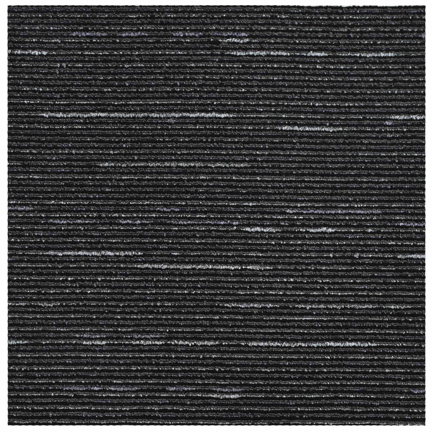 vidaXL Carpet Tile Striped Black 50 x 50 cm 36 pcs PP and Bitumen