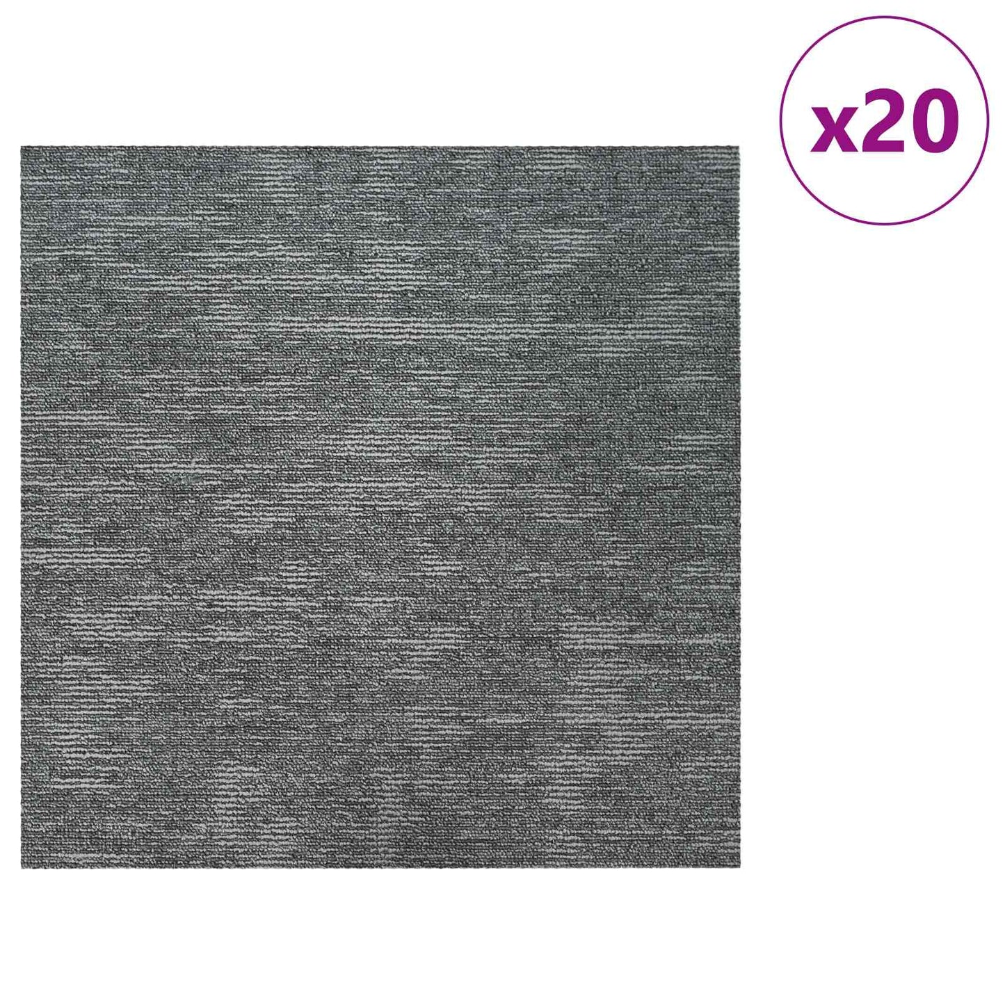vidaXL Carpet Tile Rock Grey 50 x 50 cm 20 pcs PP and Bitumen