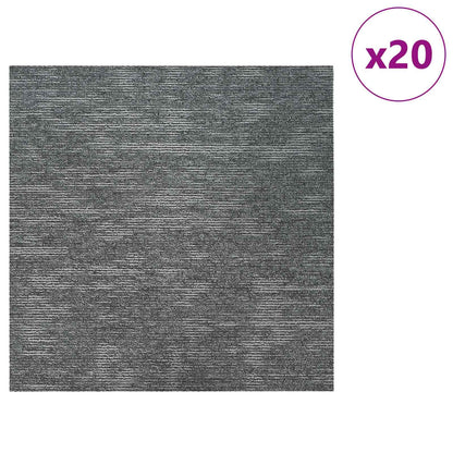 vidaXL Carpet Tile Rock Grey 50 x 50 cm 20 pcs PP and Bitumen