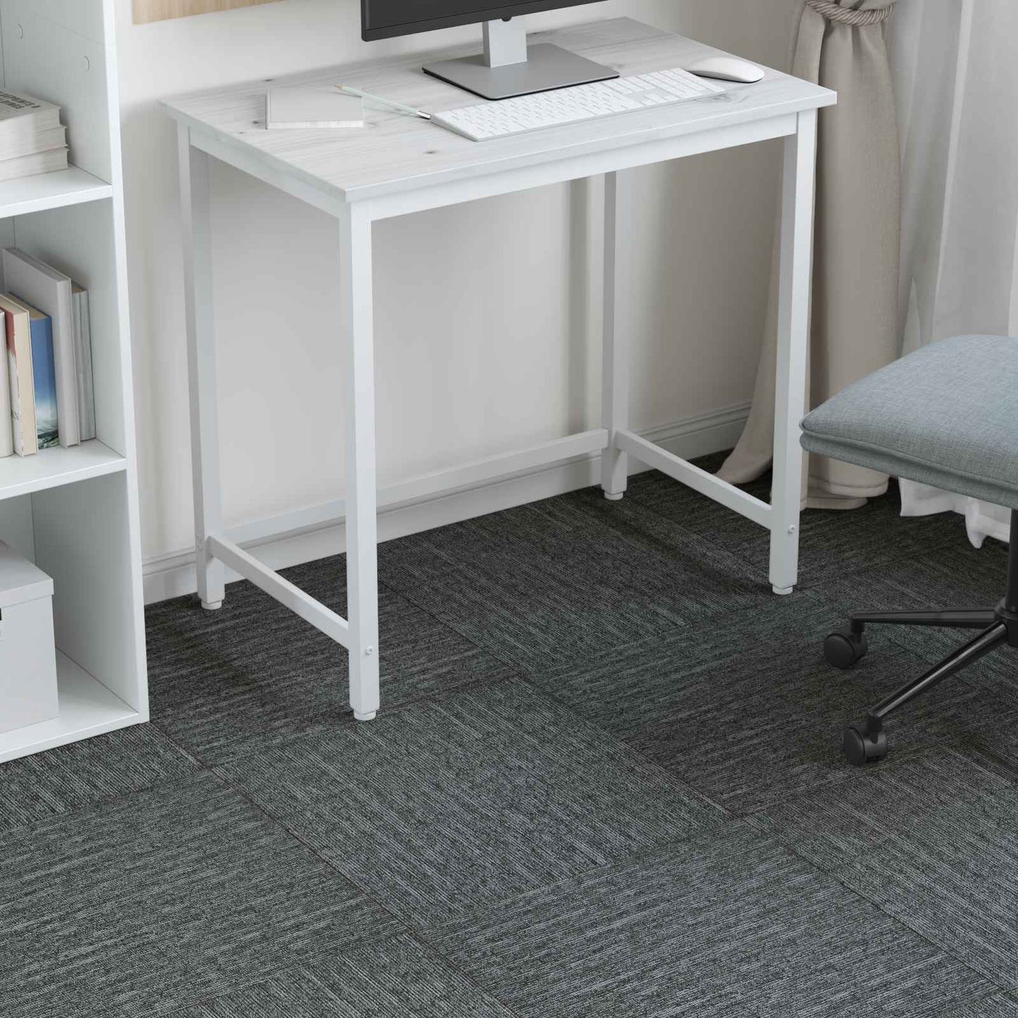 vidaXL Carpet Tile Rock Grey 50 x 50 cm 36 pcs PP and Bitumen