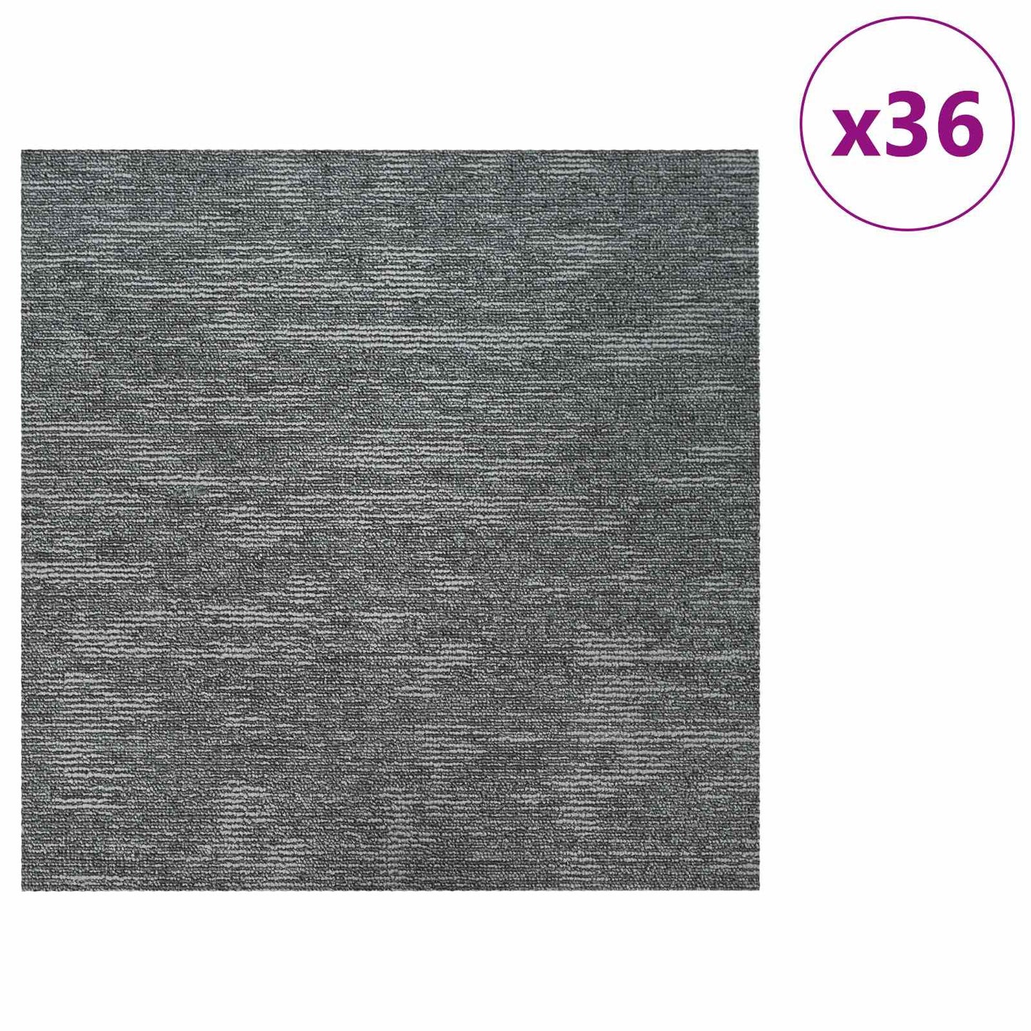 vidaXL Carpet Tile Rock Grey 50 x 50 cm 36 pcs PP and Bitumen