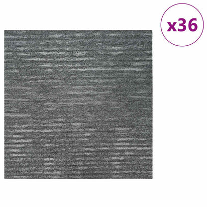 vidaXL Carpet Tile Rock Grey 50 x 50 cm 36 pcs PP and Bitumen