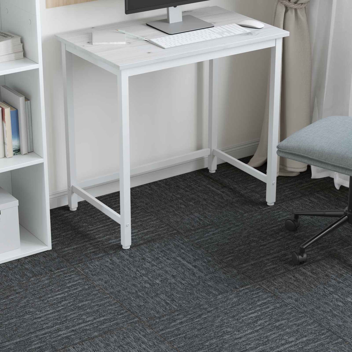 vidaXL Carpet Tile Sky Grey 50 x 50 cm 20 pcs PP and Bitumen