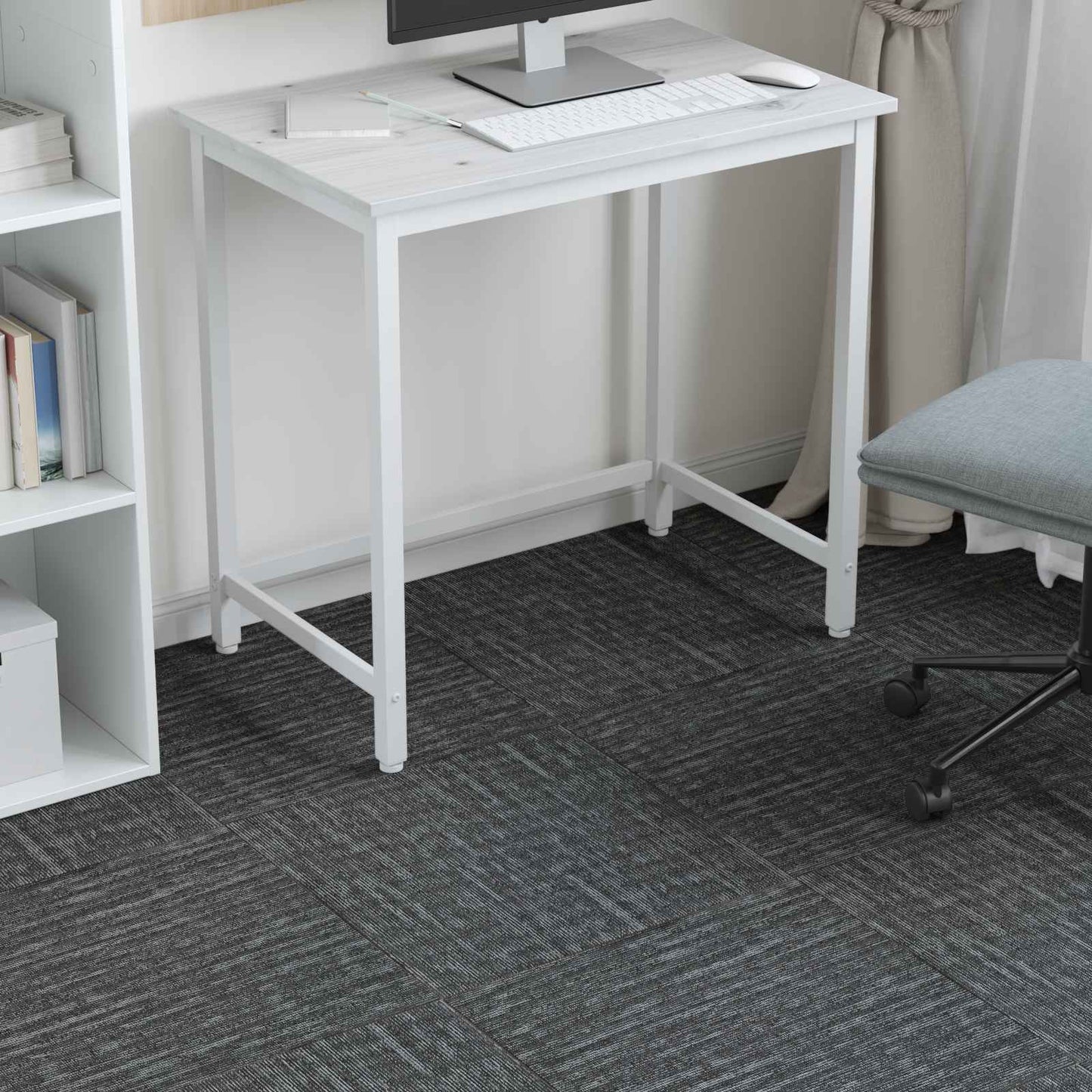 vidaXL Carpet Tile Concrete Grey 50 x 50 cm 4 pcs PP and Bitumen