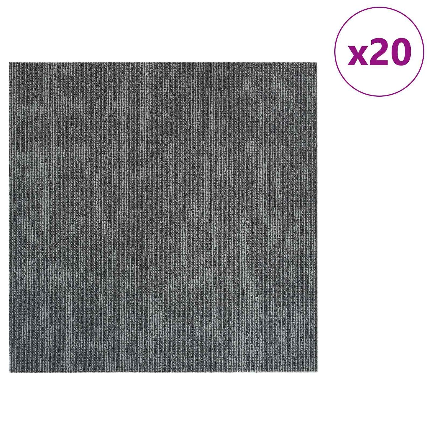 vidaXL Carpet Tile Concrete Grey 50 x 50 cm 20 pcs PP and Bitumen