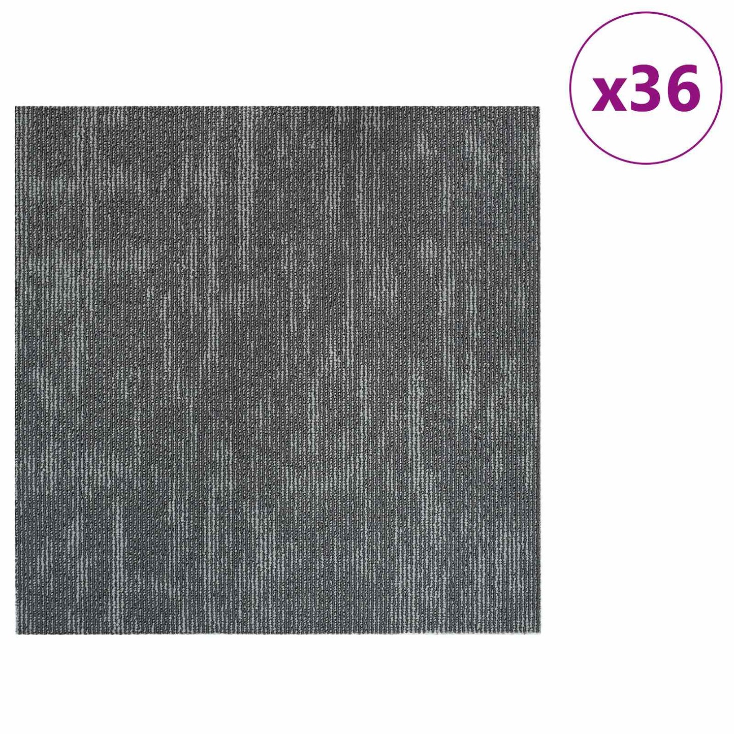 vidaXL Carpet Tile Concrete Grey 50 x 50 cm 36 pcs PP and Bitumen