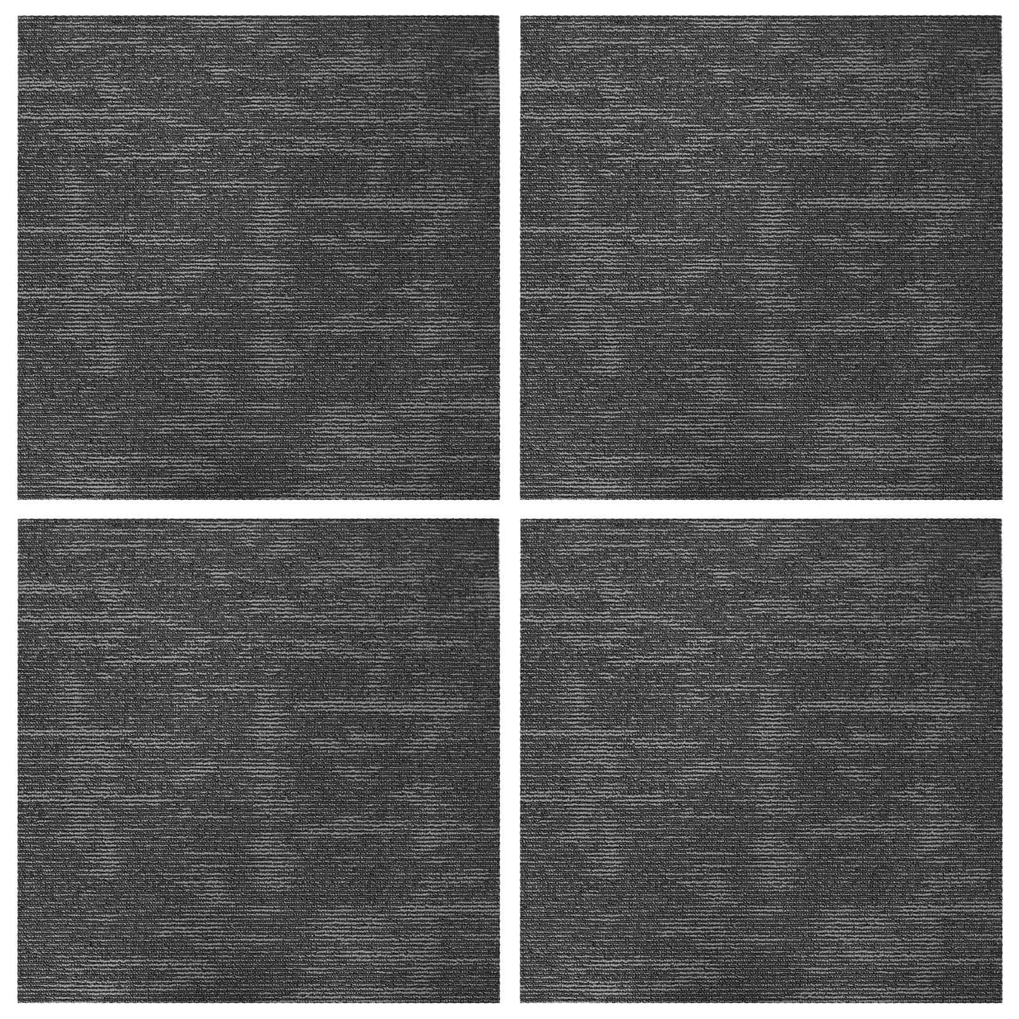 vidaXL Carpet Tile Charcoal Grey 50 x 50 cm 4 pcs PP and Bitumen