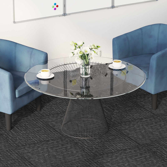 vidaXL Carpet Tile Charcoal Grey 50 x 50 cm 20 pcs PP and Bitumen
