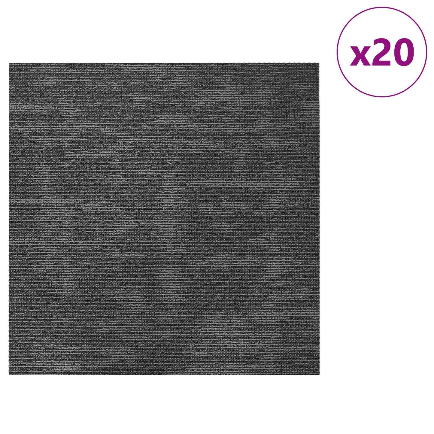 vidaXL Carpet Tile Charcoal Grey 50 x 50 cm 20 pcs PP and Bitumen
