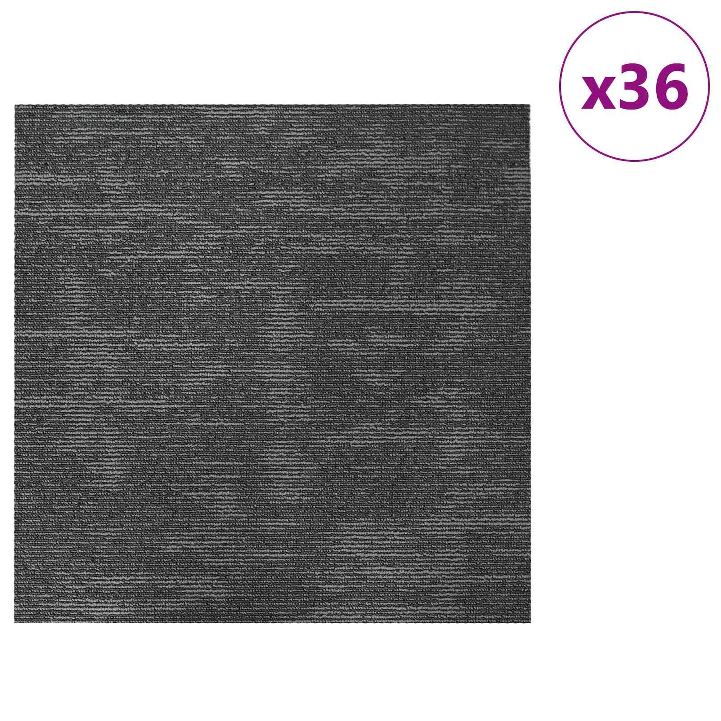 vidaXL Carpet Tile Charcoal Grey 50 x 50 cm 36 pcs PP and Bitumen