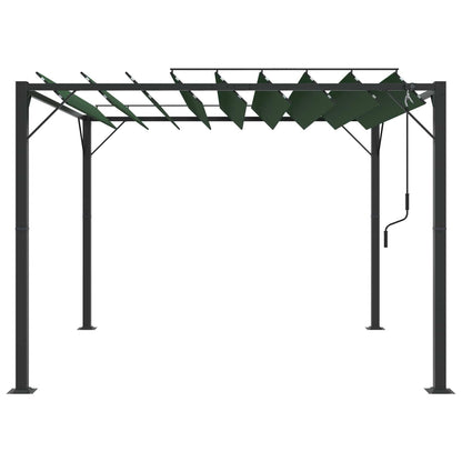 vidaXL Gazebo with Louvered Roof 3 x 3 x 2.14 m Green
