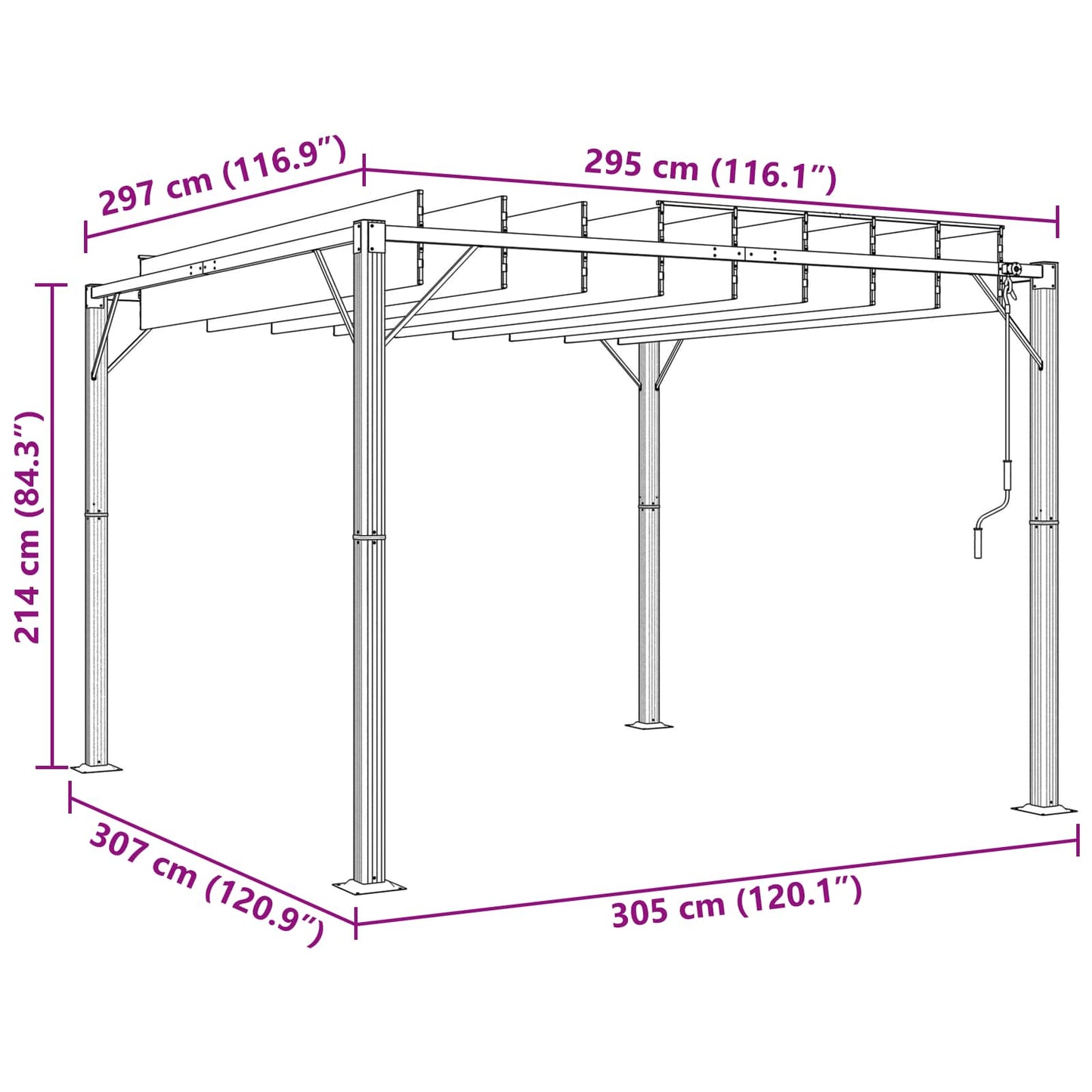 vidaXL Gazebo with Louvered Roof 3 x 3 x 2.14 m Green